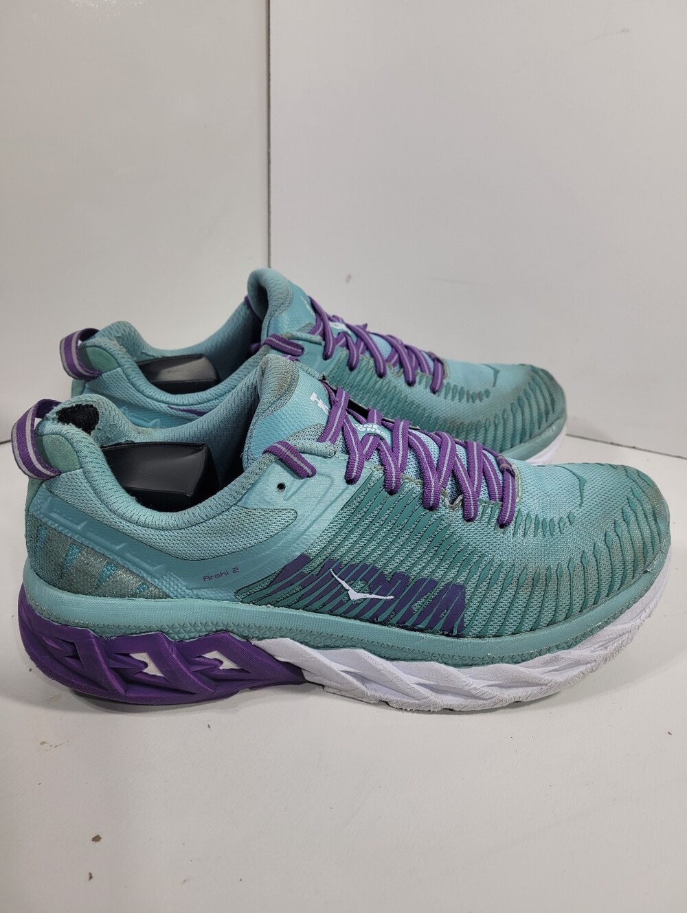 Hoka One One Arahi 2 Womens Size 10 Teal Purple Running Shoes Sneakers Athletic